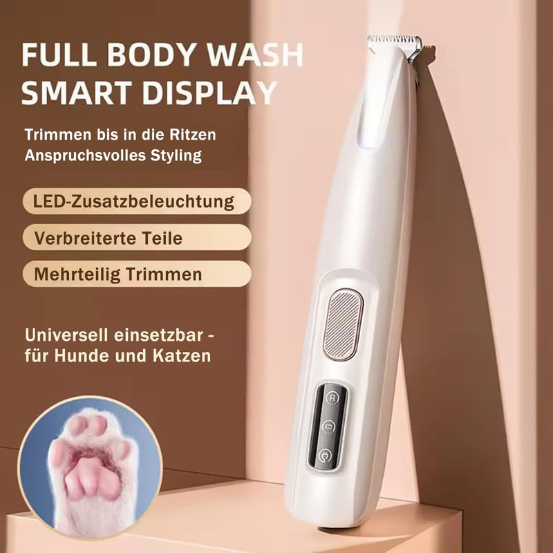 Paw Trimmer for Dogs Hair Clipper Paw Trimmer with LED, Lower Noise Waterproof Dog Razor, Hair Clipper for Paws Pet Dogs Cats (White) White - BeesActive Australia