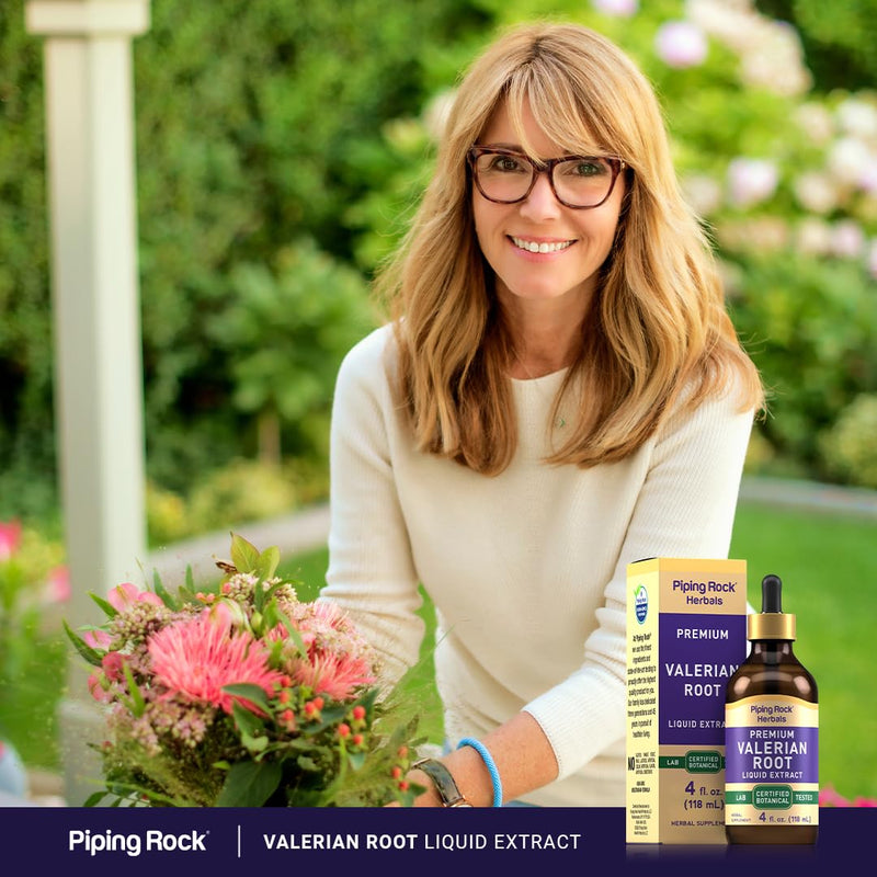 Piping Rock Valerian Root Extract Liquid | 4 fl oz | Premium Tincture Drops | Certified Botanical Supplement | Alcohol Free, Non-GMO, Gluten Free Drops - BeesActive Australia