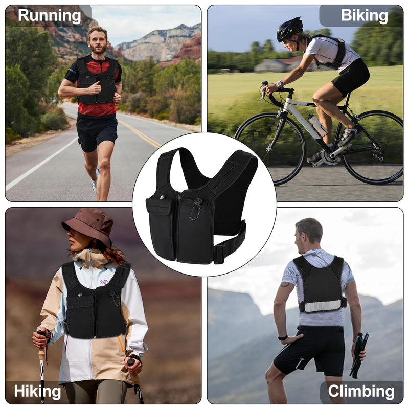 Hydration Running Vest for Men Women, Breathable, Sweatproof Lightweight Hydration Backpack Pack with 5 Pockets, Phone Holder, Adjustable and Reflective Vest for Running Hiking Cycling Marathon