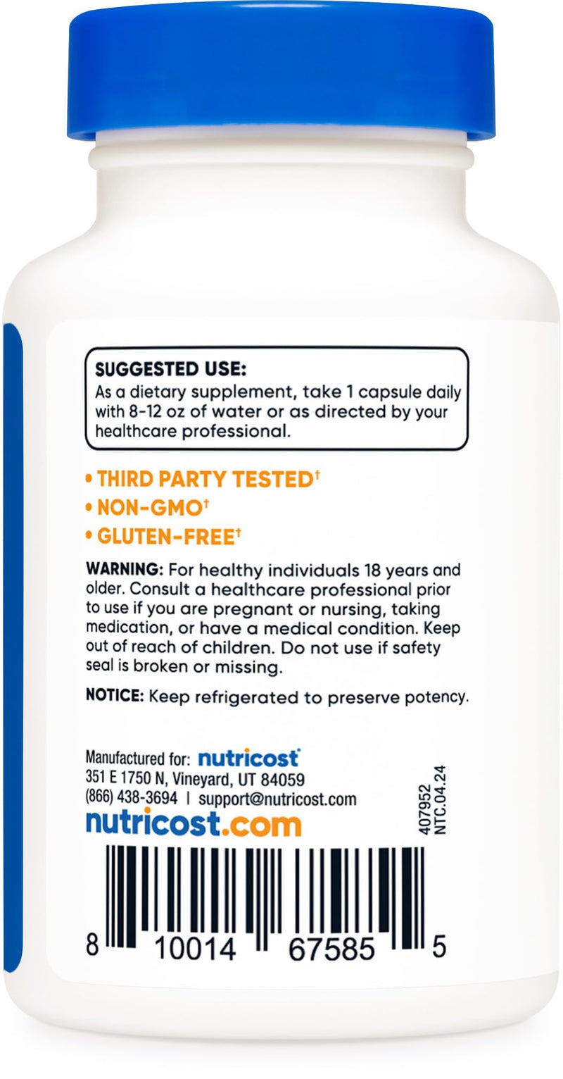 Nutricost Probiotic Complex (10 Billion CFU) 60 Capsules | Acidophilus Plus 9 Other Probiotics, GMO-Free, Gluten Free 60 Count (Pack of 1)