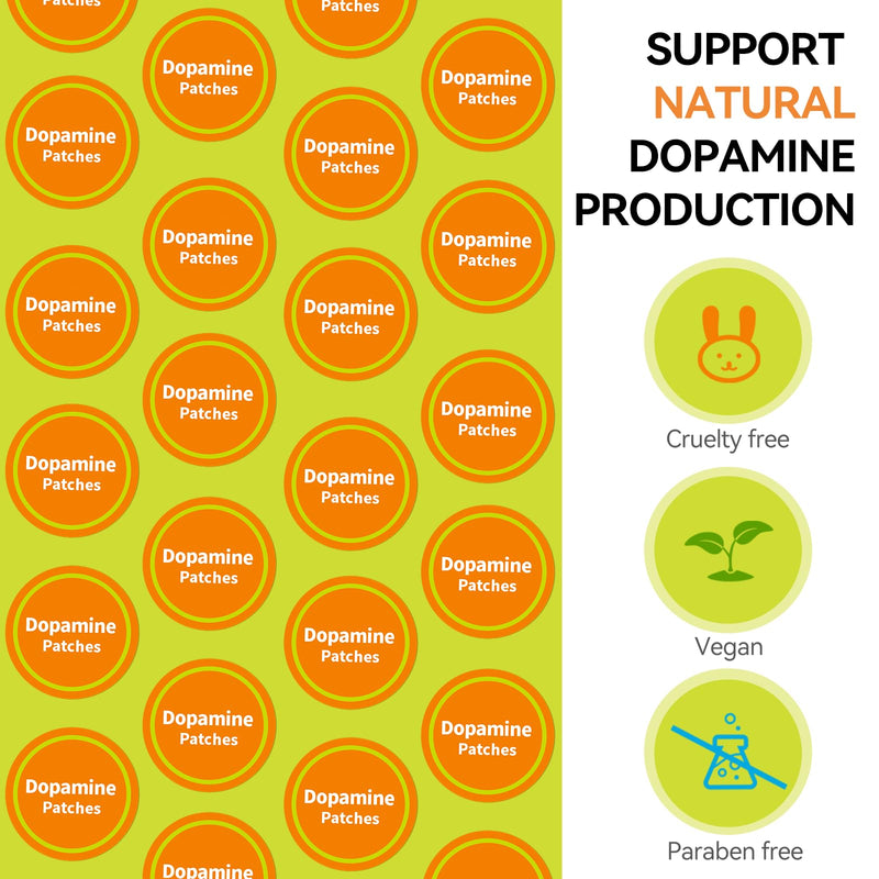 Dopamine Patches -10X Stronger Formula - 60 Patches – Mood Support, Calm & Focus - Stress Relief with Mucuna Pruriens & 5-HTP – Plant-Based, Vegan, Non-Transdermal, 2 Month Supply pack of 1