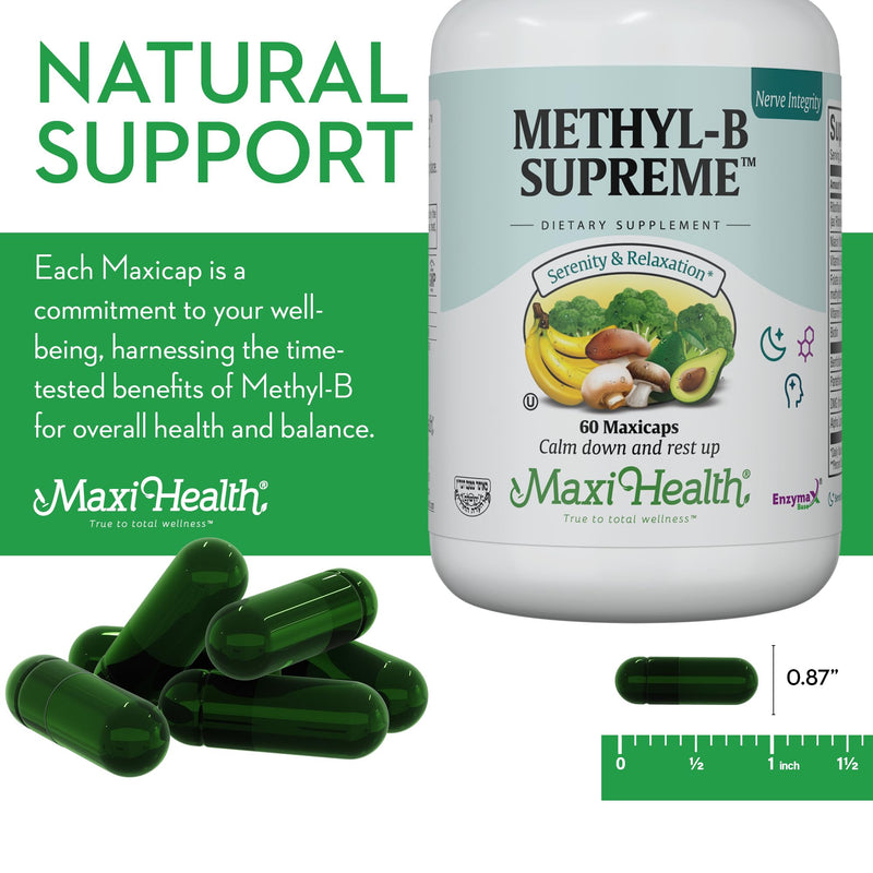 Stress B Complex Vitamins – Methyl-B Supreme with Methylated B12, B6, Folate & Biotin – Calm, Energy & Relaxation Support – Kosher Vegan 60 Capsules | Kosher | B12, Biotin & Folate | B Complex for Energy, Calm & Mental Clarity | Vegetarian · Non-GMO | ...