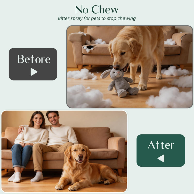 Dog Bitter Deterrent Spray for Furniture, Dog No Chew Spray to Stop Dogs & Puppies from Chewing, Biting, Licking, Peeing, Natural Stop Chewing Dog Spray& Behavior Corrector,200ml