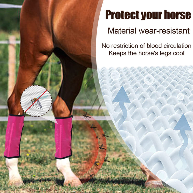4 Set Mesh Fly Boots for Horse,Loose Horse Leggins for Reducing Stomping,Hoof Damage and Leg Fatigue,Breathable Plastic Mesh Materia,No More Horsefly Nuisance Greatly Red - BeesActive Australia