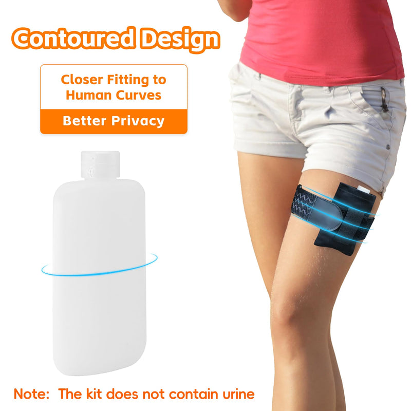 Urine Test Complete Kit - 2 Urine Empty Bottles of 3.5 oz Each, 1 Hi-Stretch Hidden Leg Strap, 10 Temperature Test Strips and 1 Storage Pouch, 1 Lining Pocket Boxer Brief for Travel Testing (XL) XL