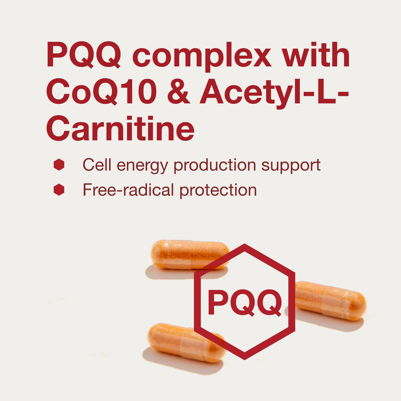 PROTOCOL FOR LIFE BALANCE PQQ Complex, with CoQ10, Energy*, 30 Veg Caps | Mitochondrial Health*, with CoQ10 and L Carnitine, B Vitamin and Supplement for Energy*