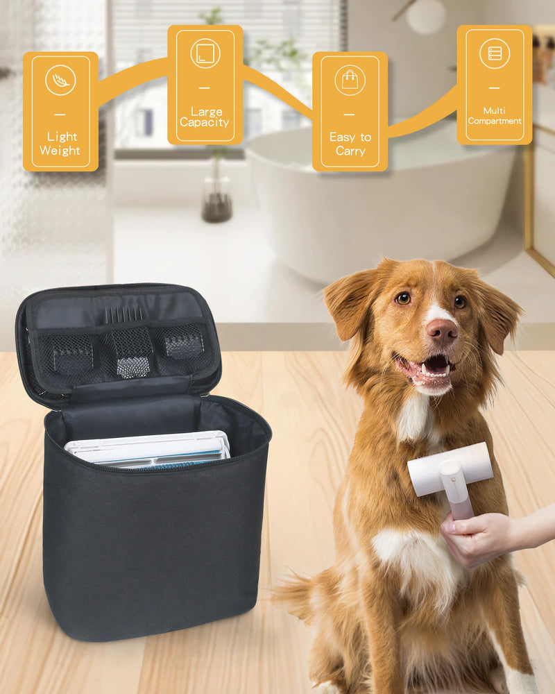 Pet Grooming Bag, Dog Cat Grooming Supplies Organizer Bag Pet Hair Removal Trimming Cleaning Tool Kit Storage Bag (Black) Black - BeesActive Australia