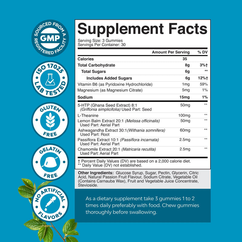 Pure Calm and Relaxing Magnesium Supplement - Magnesium for Stress Support & Rest Ease for Adults - High Absorption Mg Citrate Gummies with L Theanine & Ashwagandha for Muscle Cramps - 90 Count 90 Count (Pack of 1)