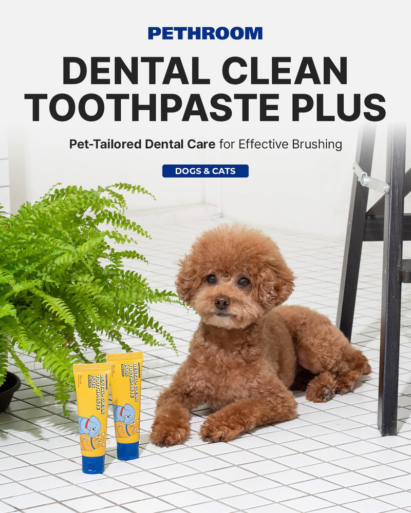 PETHROOM Pet Dental Clean Toothpaste Plus for Dogs & Cats – Pet Friendly Flavor, Enzymatic Toothpaste for Fresh Breath & Plaque Control, Gentle Daily Dental Care, Net Wt 2.1 oz Original