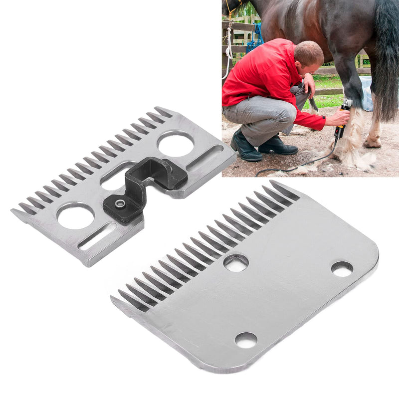 Shearing Blades, 2 Pieces 21 Teeth Horse Clippers Blades Carbide Abrasion Resistance Horse Clippers Blades Replacement for Horses Cattle Goats Animals with Thick Fur