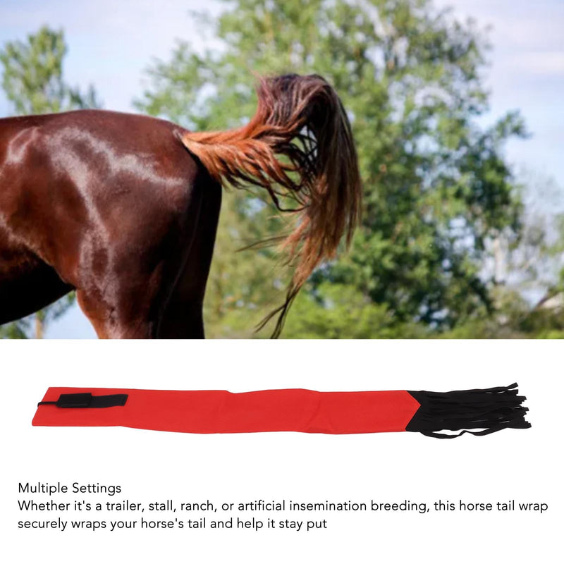 Horse Tail Bag, Non Woven Fabric Horse Tail Guard with Fringe, Protects Tail and Keeps Tail Clean, Anti Bite Anti Dirt Horsetail Protector, Horse Grooming Supplies Red - BeesActive Australia