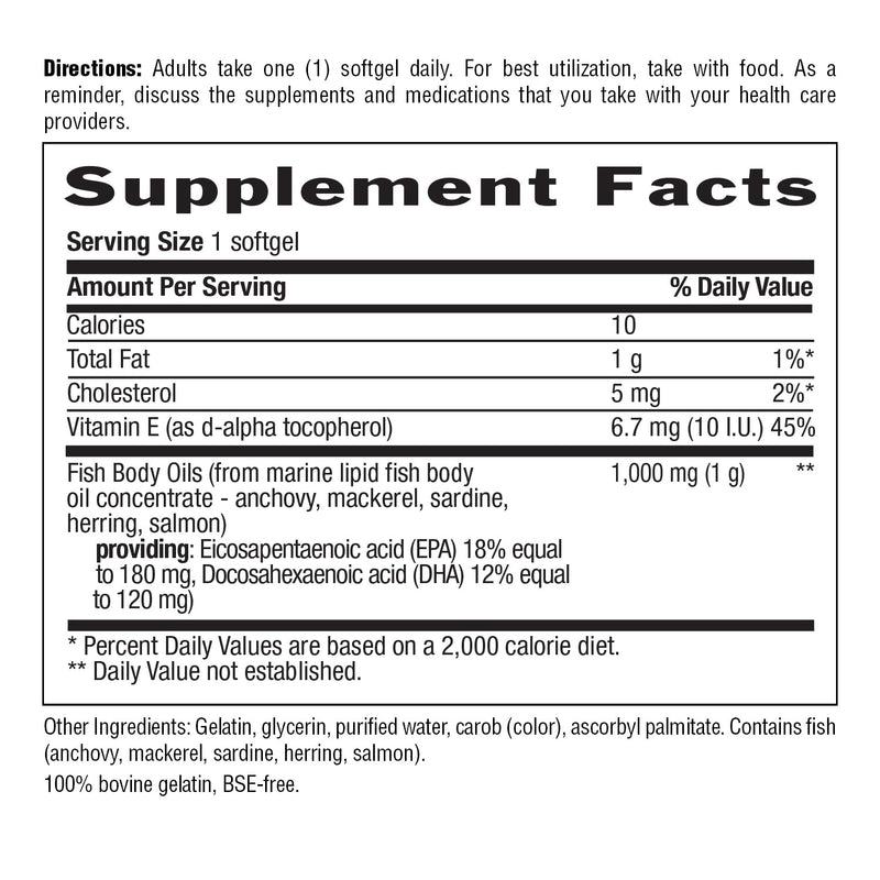 Country Life Omega-3 Fish Oil 1000 mg, EPA DHA, 100 Softgels | Burpless formula provides 180 mg EPA and 120 mg DHA per softgel for cardiovascular support Unflavored 100 Count (Pack of 1)