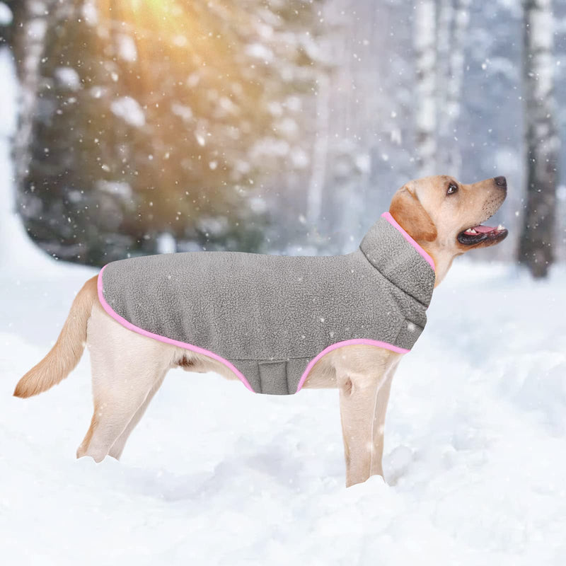 Malier Dog Winter Coat, Reversible Fleece Dog Cold Weather Coats Dog Jacket for Dogs, Windproof Warm Dog Coat Snow Dog Jacket Vest Pet Dog Clothes for Small Medium Large Dogs (Pink, Medium) Pink - BeesActive Australia