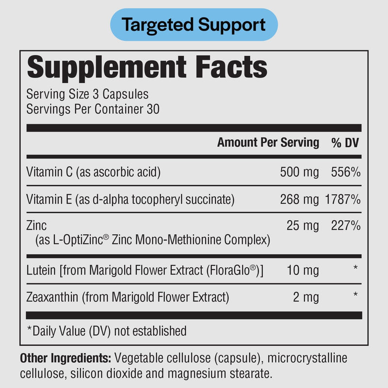 PureFormulas Pure Eye Support | Lutein and Zeaxanthin Supplement - 90 Vegetarian Capsules 90 Count (Pack of 1)