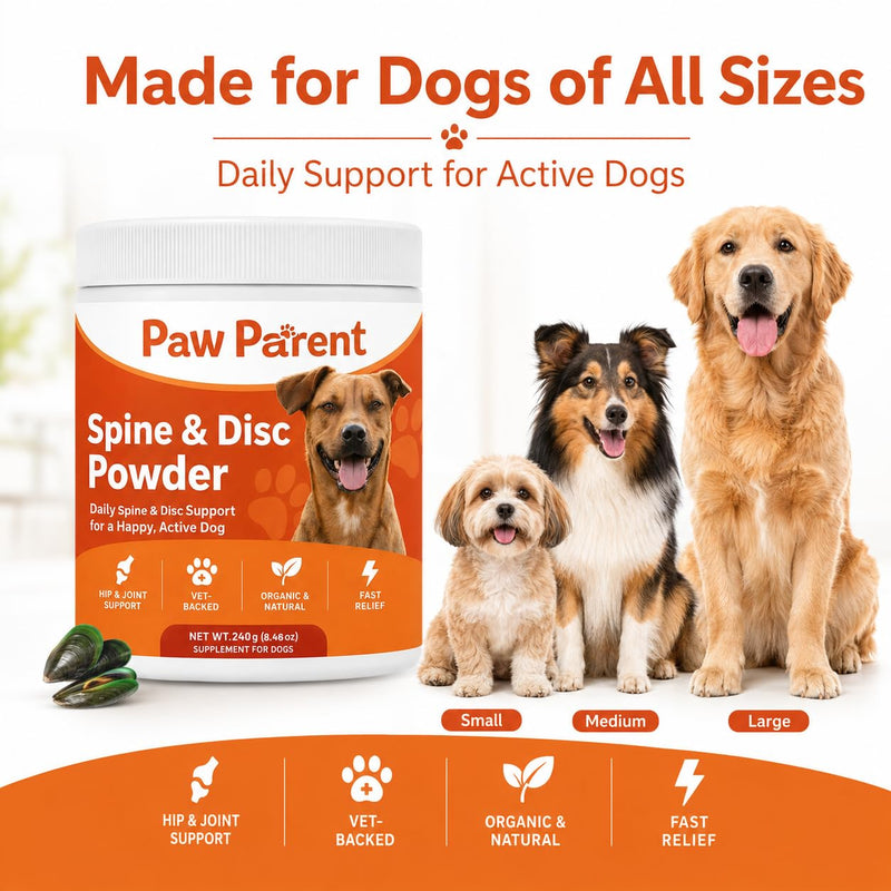 Green Lipped Mussel, Paw Parent Spine and Disc Powder, Secret Powder, Joint Mobility & Flexibility for Dogs Mobility, Improve Dog Cartilage & Bone Health (1 pcs) 1 pcs