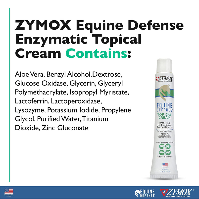Zymox PET KING BRANDS Equine Defense Enzymatic Topical Cream, 2.5 oz. – Multi-Complex Enzyme Ointment for Horse, Livestock & Animal Wound Care - BeesActive Australia