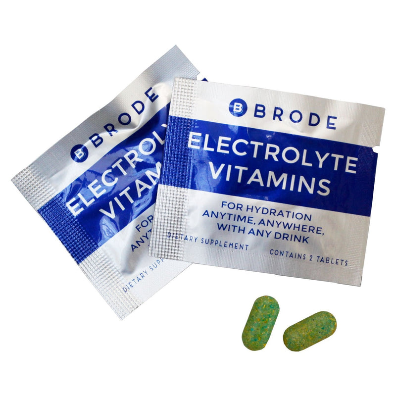 Brode Electrolyte Vitamin - Portable Zero-Sugar Electrolyte Tablets - No Gross Flavor - for Sports, Nightlife, Jetlag, 5 Essential Electrolytes + 9 Vitamins 10