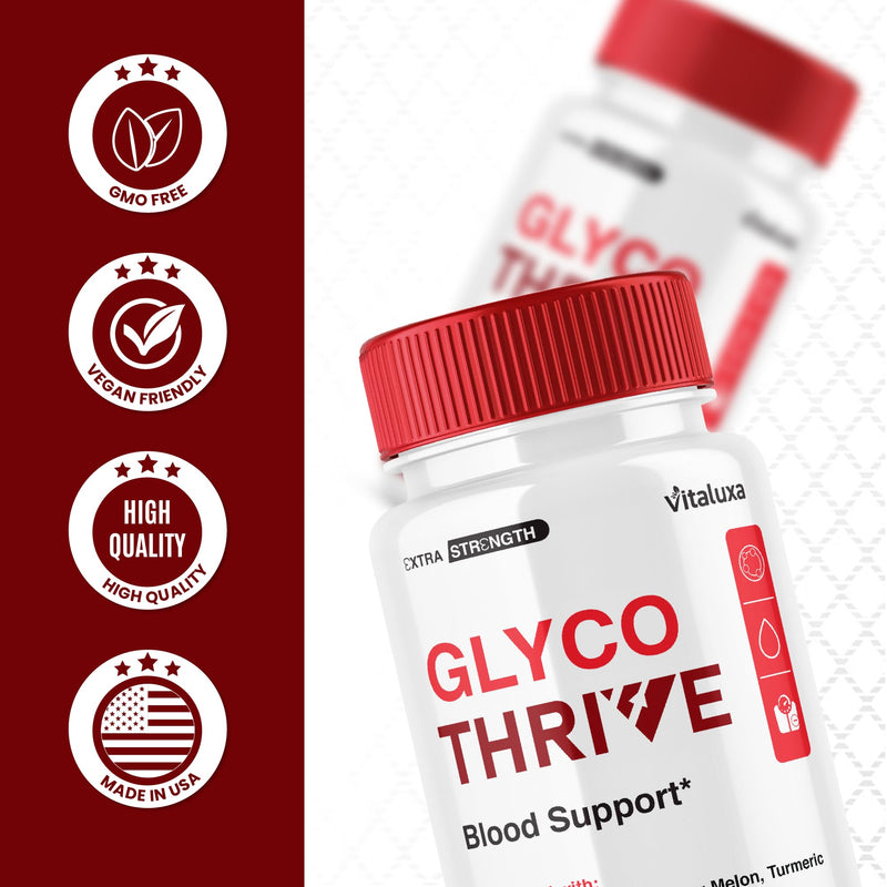Glyco Thrive Capsules, GlycoThrive Blood Support Supplement Pills, Premium Natural Daily Multivitamin Wellness Formula for Maximum Energy & Overall Balance Health, Glyco Thrives Reviews (60 Capsules)