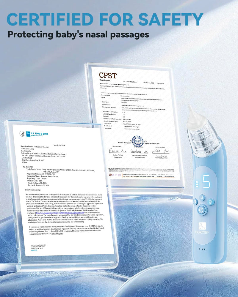 Nasal Aspirator for Baby, Electric Baby Nose Suction with 5 Adjustable Levels Suction, USB-C Rechargeable Mucus Cleaner with Lights and Music, Baby Nasal Aspirator for Toddler with 3 Silicone Tip - BeesActive Australia