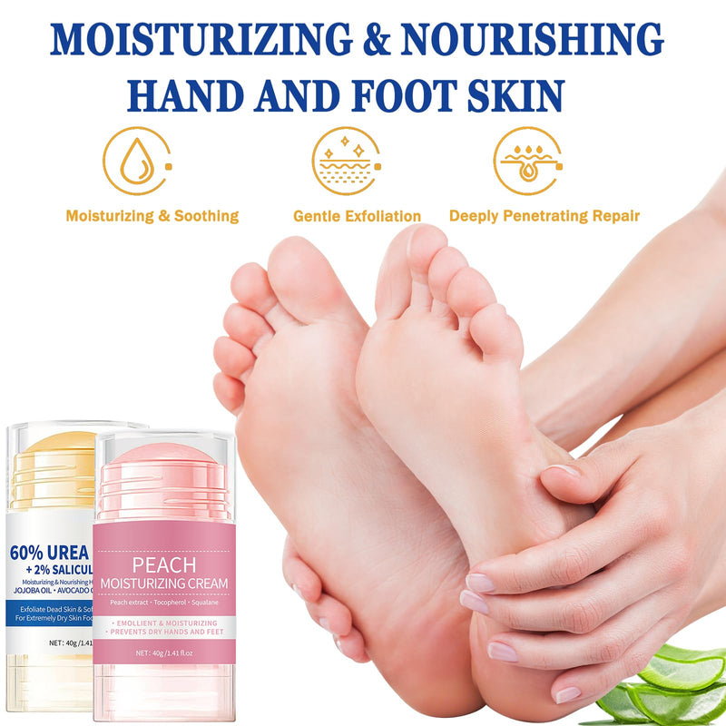 2PCS 60% Urea Cream plus 2% Salicylic Acid Foot Cream, Hydrating and Anti-Cracking Foot Cream, Maximum Strength Urea Foot cream Exfoliates Dead SkinRepairs and Hydrates Dry and Cracked Feet and Hand - BeesActive Australia