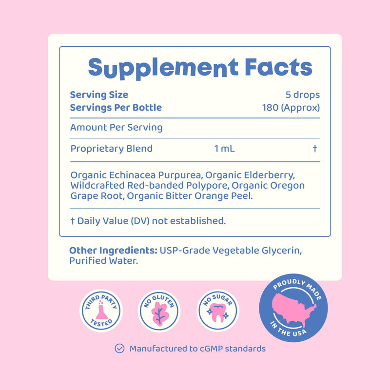 JoySpring Immune Drops – Kids Immune Support Supplement with Elderberry Extract, Echinacea, Oregon Grape Root & Orange Peel Liquid for Ages 3–16+ Years & Adults | 2 fl oz (60 Servings) (Pack of 2) 2 Fl Oz (Pack of 2)