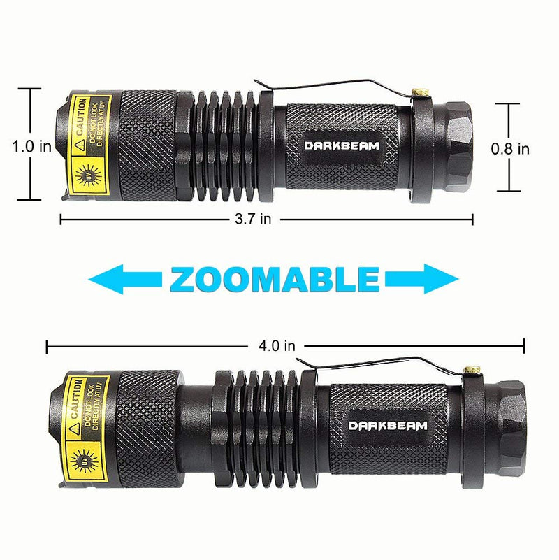 DARKBEAM UV 395nm Flashlight Ultraviolet led Light Blacklight Wood's lamp Portable 400nm Mini Detector for Dog/Cat Urine Pet Stains, Anti-counterfeiting Identification, Resin Curing, AA 395 SK68 UV Flashlight(1 pack) - BeesActive Australia