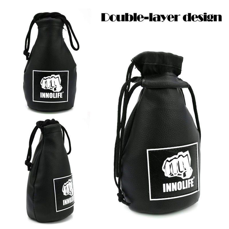 INNOLIFE Boxing Slip Bag, Dodge Hide Speed Bag Maize Ball Leather Ball for Reflex Training, Boxing, Kickboxing, MMA Pendulum Training, Red Black (Without Filler) - BeesActive Australia