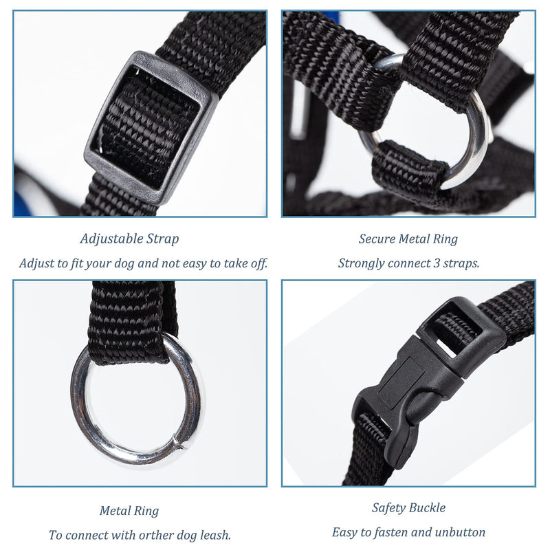 ILEPARK dog halter with padded fabric, halter collar for dogs, adjustable and pulling prevention. (L,Black) L Black - BeesActive Australia