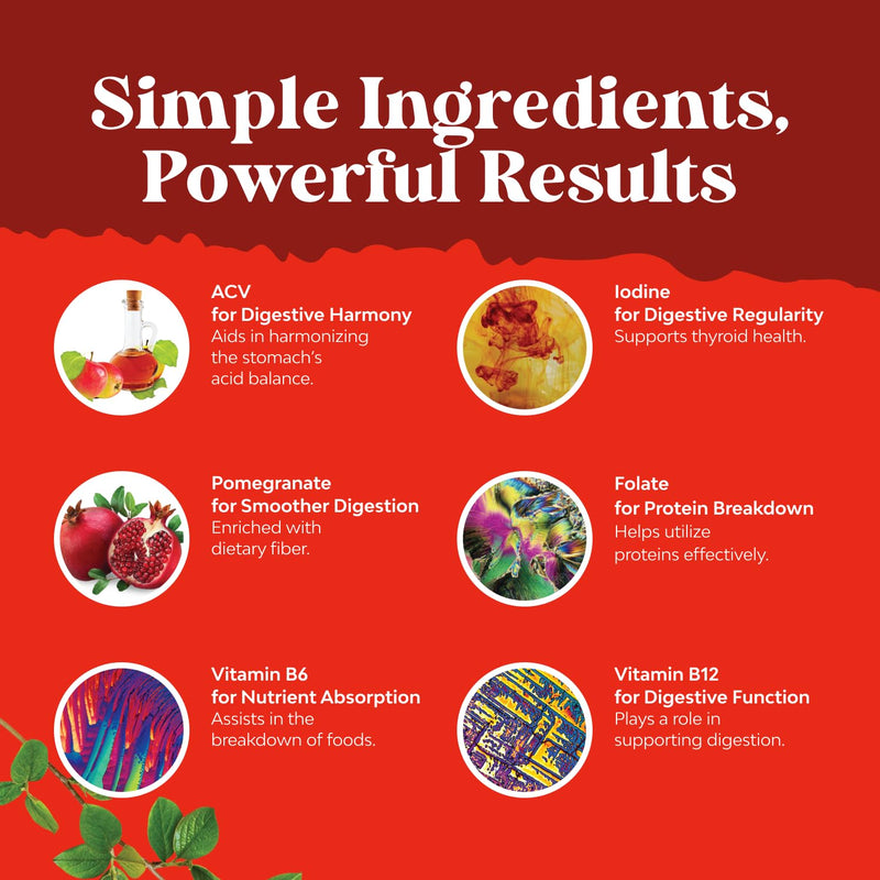 Apple Cider Vinegar Gummies for Weight Loss - Cleanse & Detox Gummies for Gut Health, Bloating & Energy Support - ACV Chews with B12 Vitamin, B6 & Pomegranate for Better Metabolism - 60 Count