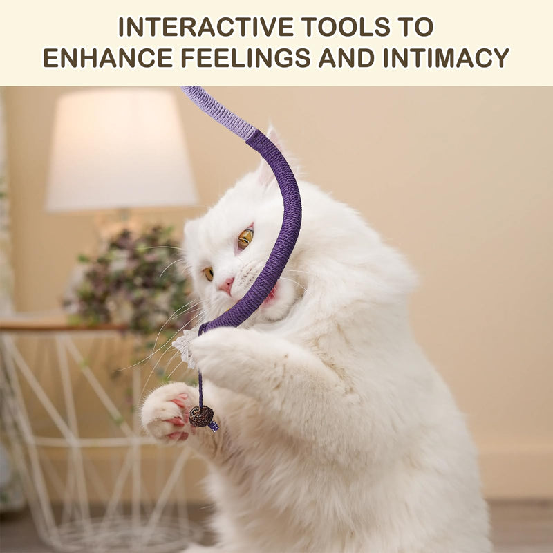 Cat Toys Chew Ropes Toys, 3 Pcs 27.9 Inches Interactive Catnip Toys for Indoor Cats, Kitten Teeth Cleaning Chew Toys for Dental Care - BeesActive Australia