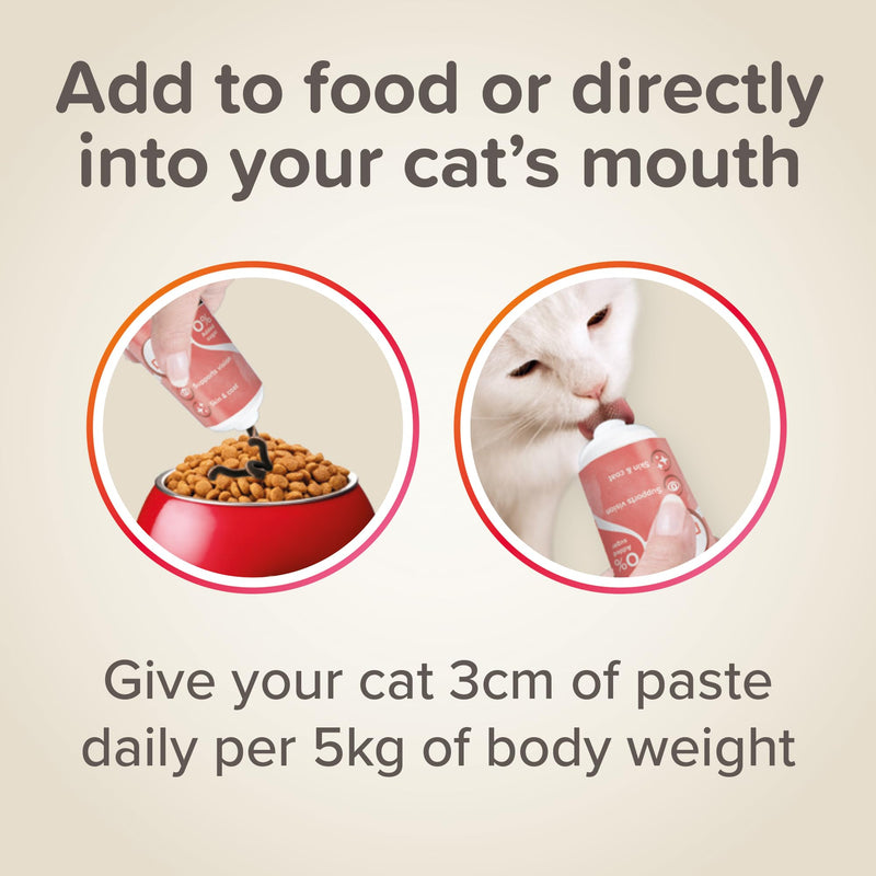 Beaphar - Salmon Oil Paste for Cats - Promotes Glossy, Shiny Coat - Supports Vision & Overall Health - Contains Omega 3 & 6, and DHA – Sugar & Grain-Free – Treat For Cats of All Ages & Breeds - 100g