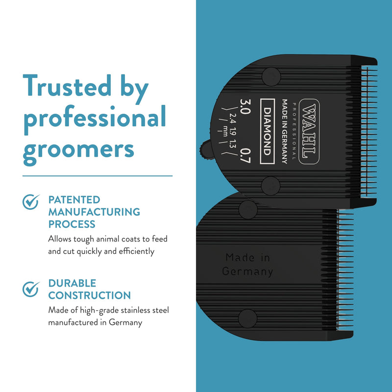 Wahl Professional Animal 5-in-1 Diamond Blade Arco, 5 Style Groom, Bravura, Chromado, Creativa, Figura, and Motion Pet, Dog, and Horse Clippers (41854-7526) Black - BeesActive Australia