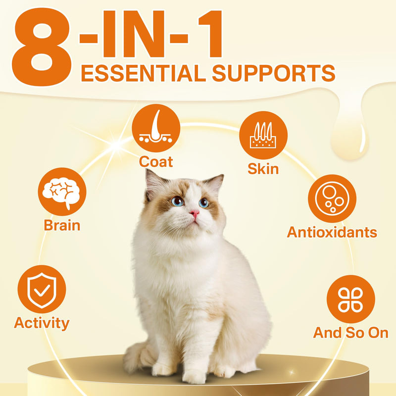 Puyrzoe Flea & Tick Support + Probiotics + Taurine for Cats Vitamins Chews – Flea Care, Immune, Gut Balance, Skin & Coat Care – 500 + 500 Chews with Probiotics, 11 Essential Vitamins & Taurine