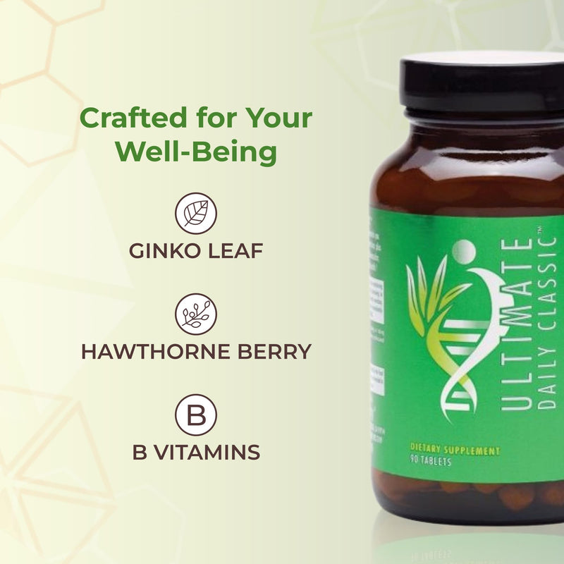 Youngevity Ultimate Daily Classic Multivitamin with Amino Acids, 90 Tabs | Vitamins, minerals, amino acids, ginkgo, hawthorn berry, chondroitin, antioxidants, brain, heart and bone support, 90 tablets