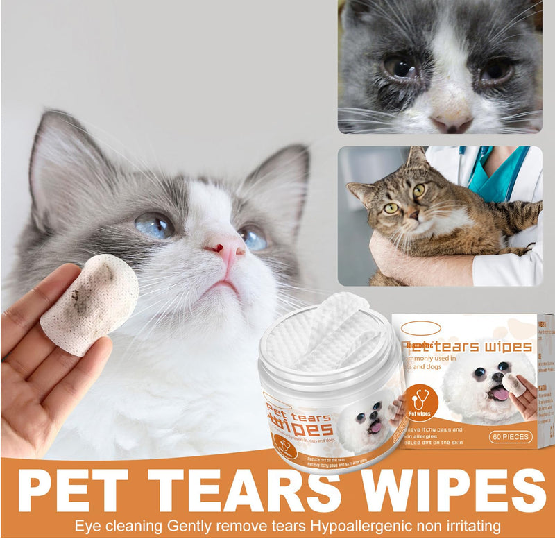 Eyes Wipes for Dogs & Cats Upgraded Pro Version, Dog Eye Wipes, Tear Stain Remover for Pet – Hypoallergenic & Deodorizing Eye Wipes for Dogs, for Discharge, Crust, Mucus & Debris, Aloe Vera (60 Ct)