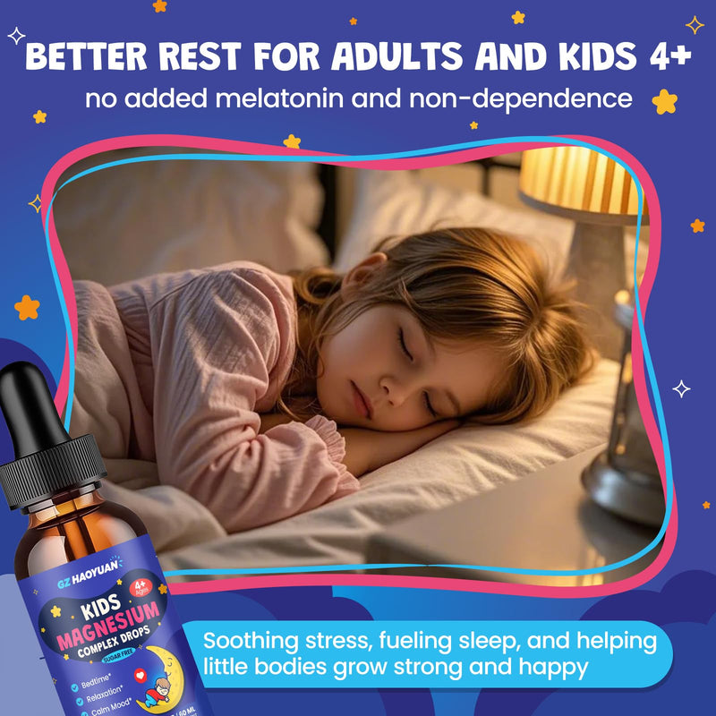 Magnesium Glycinate Liquid for Kids - Magnesium Citrate Supplement with L-theanine, Chamomile & Vitamin B6 - for Sleep, Relaxation, Calm & Focus, Mixed Berry Flavor 2 Fl Oz 2 Fl Oz (Pack of 1)