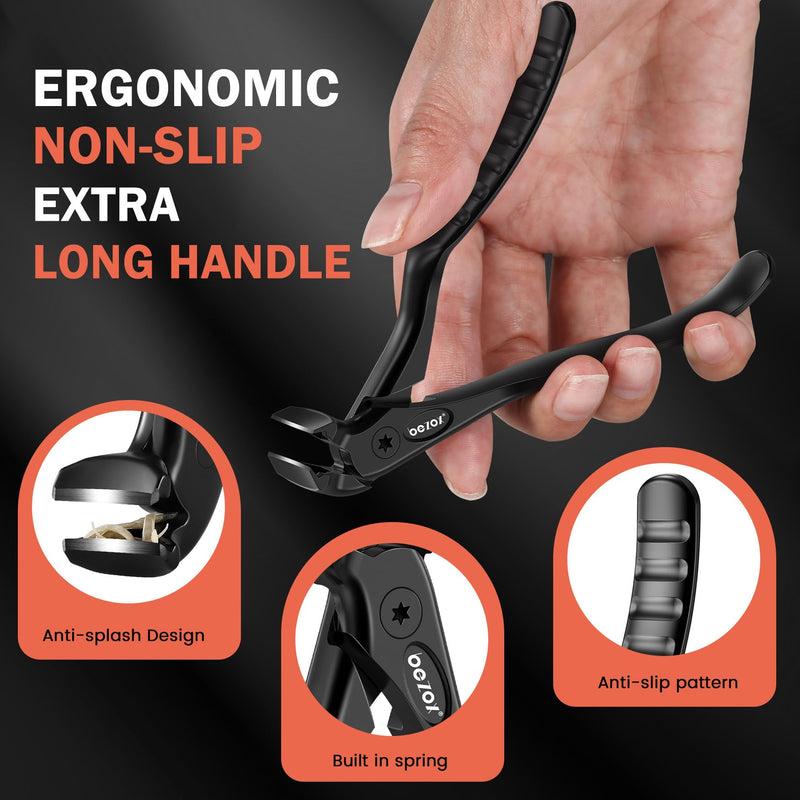 BEZOX Toenail Clippers for Seniors – Upgraded Long Handled Curved Head Toe Nail Clippers for Thick Nails for Elderly - Black Extra Large - BeesActive Australia