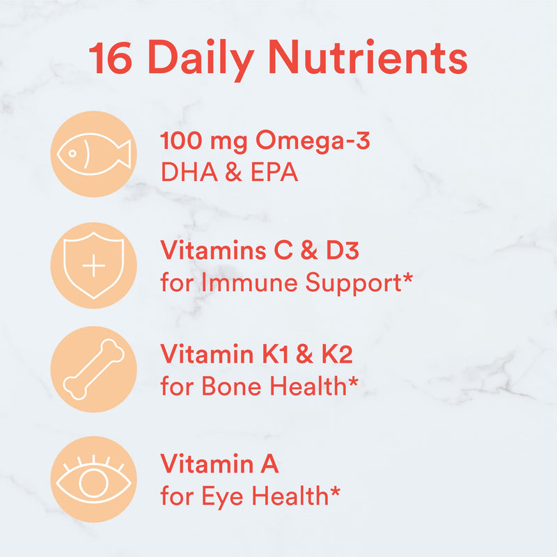 SmartyPants Kids Multivitamin Gummies: Omega 3 Fish Oil (EPA/DHA), Vitamin D3, C, Vitamin B12, B6, A, K & Zinc for Immune Support, Biotin, Grape, Cherry & Berry Flavors, 120 Count (30 Day Supply) Kids Cherry Berry 120 Count (Pack of 1)