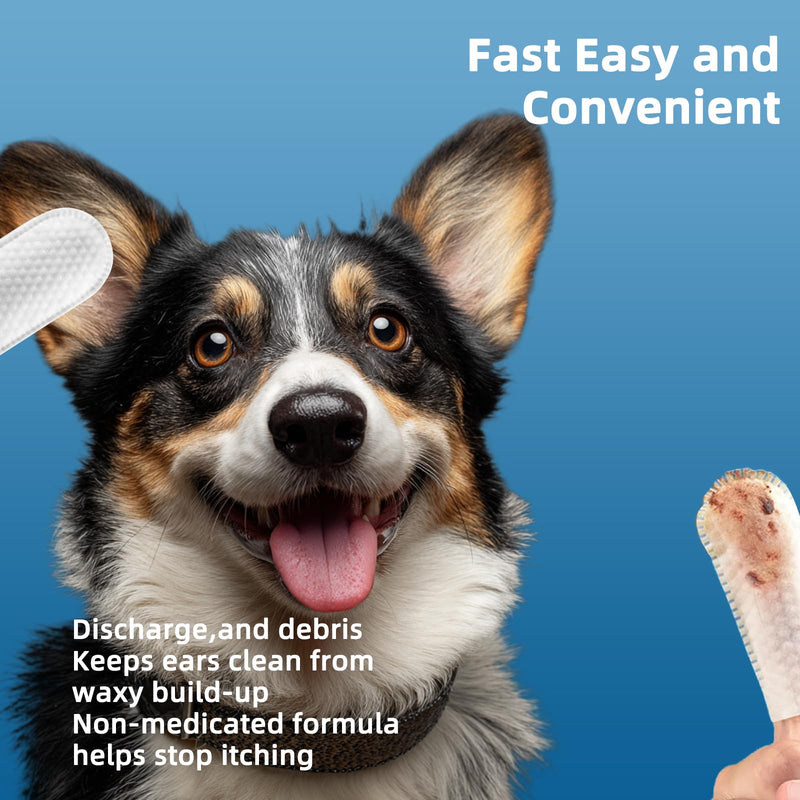 Dog Ear Wipes, Ear Wipes for Dogs, Cat Ear Wipes, Dog Ear Cleaning Wipes, Cat Wipes, Pet Wipes for Cats, Cat Cleaning Wipes – Pet Ear Cleaning Finger Wipes for Cats: Ear Wipes, Weekly Care