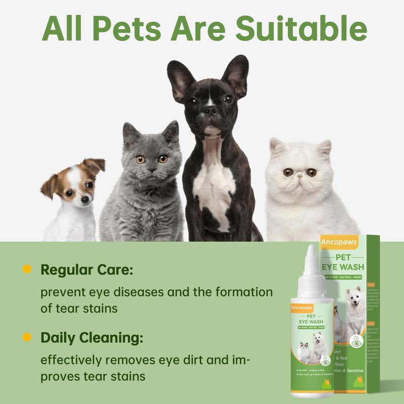 Eye Drops for Dogs & Cats - Pet Eye Wash for Infection Treatment - Eye Rinse to Soothe Eye Irritations & Runny Eyes - Dog Tear Stain Cleaner - Safe for All Animals - BeesActive Australia