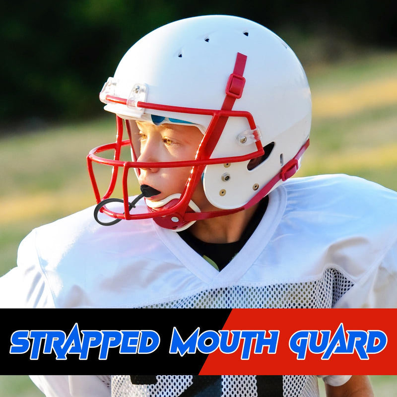 Kanayu 30 Pcs Strapped Mouth Guard No Boil Mouth Guard Soft Sports Mouthguard with Strap Mouth Protector for Adult Youth Boxing Basketball Hockey Lacrosse Wrestling Rugby Black