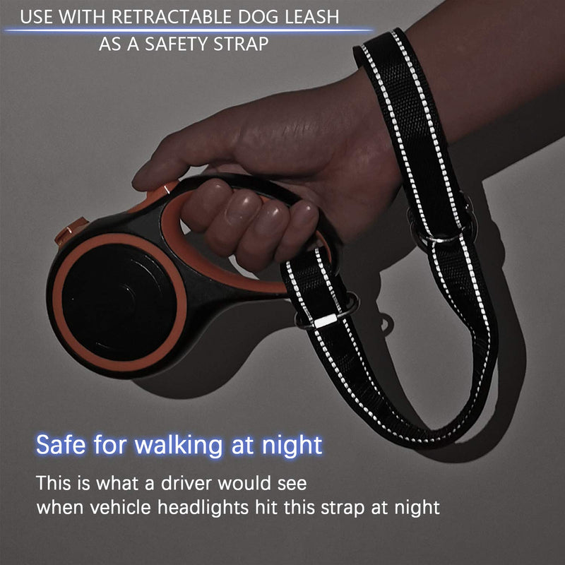 Short Dog Leash, Baby Stroller Wheelchair Safety Strap with Reflective Leads, Adjustable Wrist(1.8 ft,Black) Style B - BeesActive Australia