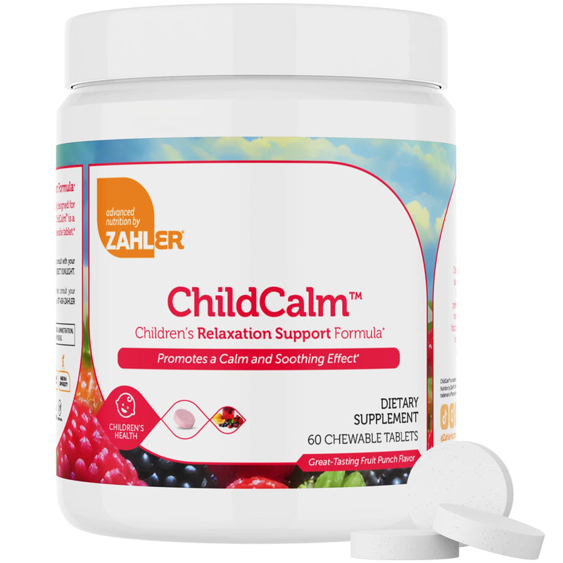 Zahler ChildCalm, Kosher Fruit Punch Chewable Magnesium for Kids - Natural Calm, Mood Support, and Relaxation - Calming Kids Magnesium Supplement Childrens Magnesium, 60 Tablets