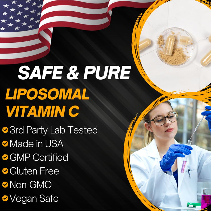 Advanced Bionetix Liposomal Vitamin C Supplement | LipoQuil-C™ Enhanced Absorption Technology | 120 Capsules 1000mg High Dose Fat Soluble Vita C | Immune Support Collagen Support 1