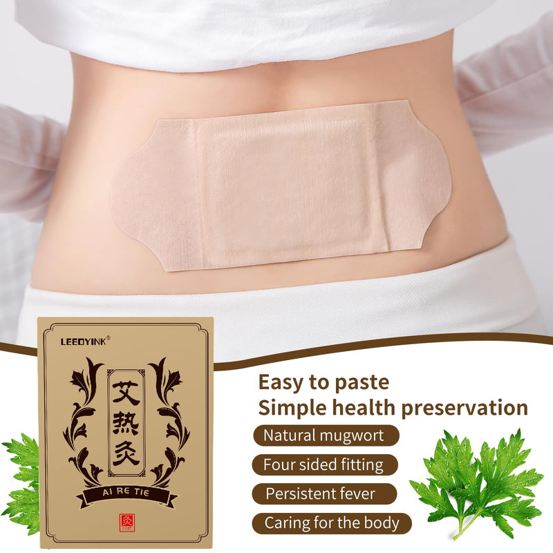 Mugwort hot moxibustion Patch, self-Heating Wormwood Patch, Natural Mugwort Extract Promotes Blood Circulation, relieves Shoulders, Waist, Legs, Uterine Cold, and soothes Body Joints (10pcs) 10