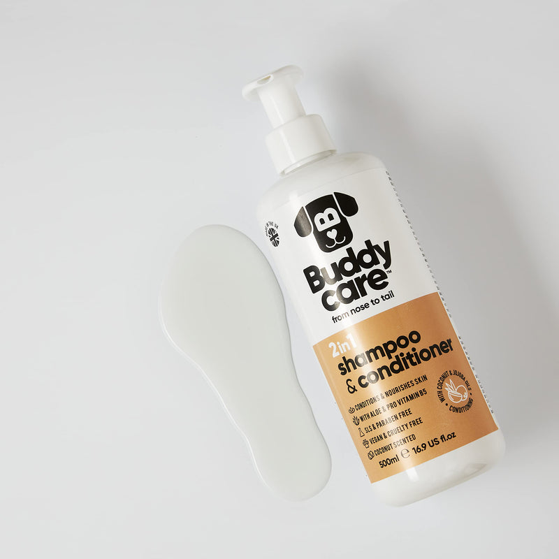Buddycare 2in1 Shampoo & Conditioner Practical dog shampoo and conditioner in one - with aloe vera and pro-vitamin B5 (500ml) 2in1 shampoo and conditioner 500ml - BeesActive Australia