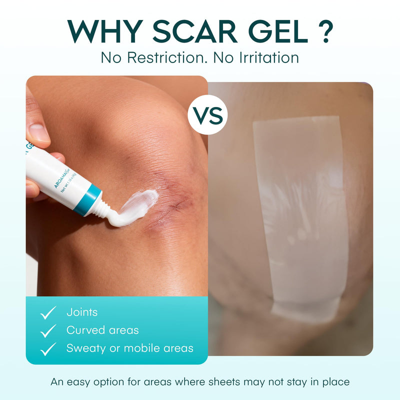 Aroamas Scar Advanced Scar Gel - Medical-Grade Silicone Scar Gel to Help Improve The Appearance of Scars and Stretch Marks for Face & Body - 45g - BeesActive Australia