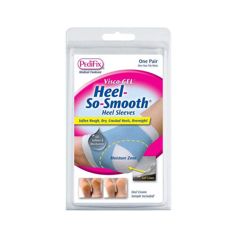 PediFix Dry Heel Care Kit – 1 Pair Reusable Visco-Gel Heel Sleeves, 4 oz Cosmetic Foot Cream, Dual-Sided Manual Foot File - BeesActive Australia