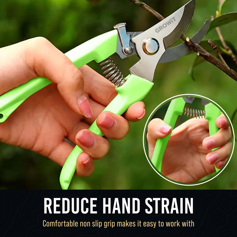Pruning Shears & Gardening Scissors Set - 7"" Titanium Coated Sharp Garden Clippers, Stainless Steel Garden Shears for Plant - Garden Pruners, Florist Scissors with Non-Slip Grip - BeesActive Australia