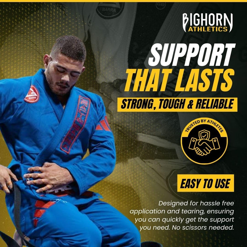 Bighorn Athletics Jiu Jitsu Finger Tape, Rock Climbing Tape | Multipurpose for Sports & Injuries: MMA, Volleyball, Football, Basketball, Tennis, Golf, Hands & Toes, 0.5-Inch x 45-feet, 8-Rolls, Nude - BeesActive Australia